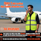 BeautyWill Custom Safety Vest Customized Logo Class 2 High Visibility Reflective Vest with Pockets Construction workwear