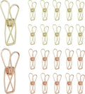 PATIKIL 50Pcs Paper Office Binder Clips, 1.26" Small Metal Wire Hollow Out Paper Clamps Long Tail Binder Clips for Photo Clothes Hanging Office Home Kitchen Food Package, Gold/Rose Gold