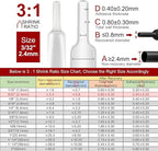Chanzon 3:1 Ratio - 80ft Roll - Heat Shrink Tubing 3/32" (2.4mm) - Marine Grade Waterproof Adhesive Lined - (25M Total Length) Clear/Transparent Polyolefin Sleeving Wrap Shrinking 3 to 1 Ratio 1pcs