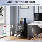 2 Drawer File Cabinet, Filing Cabinets for Home Office, Metal Vertical File Storage Cabinet with Lock, Locking File Cabinet for A4 Legal/Letter, 15.1" W x 17.7" D x 28.7" H, Assembly Required