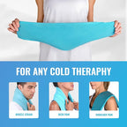 ICEWRAPS Extra Cover ONLY for 7"x28" Therapy Clay Ice Pack | Reusable and Washable Soft Fabric Cover for Cold Pack | Fabric Cold Compress Sleeve | 7"x28" Soft Ice Pack Cover | Blue Fabric Cover Only
