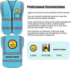 BeautyWill Custom Safety Vest Logo Class 2 High Visibility Reflevtive Vest Outdoor Protective Workwear