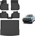 AIPOIL® Floor Mats & Cargo Liner Set for 2023-2025 2026 BMW X1 All Weather Protection TPE Anti-Slip Automotive Full Set Custom Car Mats Accessories - Black