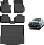 AIPOIL® Floor Mats & Cargo Liner Set for 2023-2025 2026 BMW X1 All Weather Protection TPE Anti-Slip Automotive Full Set Custom Car Mats Accessories - Black