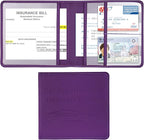 Cacturism Car Registration and Insurance Holder, Vehicle Glove Box Car Organizer Men Women Wallet Accessories Case for Cards, Essential Document, Driver License, Purple