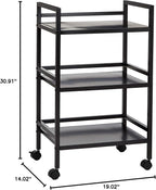 Amazon Basics 3-Tier Metal Rolling Cart, Black