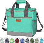 Iknoe Large Cooler Bag Collapsible 24 Can Insulated Bags Leakproof Lunch Cooler Tote with Multi-Pockets for Adult Insulated Thermal Bag for Beach, Picnic, Office Work(Mint Green)