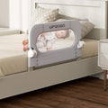 Folding Toddler Bed Rails for Crib,Safety Toddler Bed Rails,Bed Guard Rail with Reinforced Anchor Safety System,Bed Rail for Kids Fit,Bunk,Full Size,Queen,King,Twin(Grey,33"x23.6")