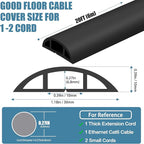 Floor Cord Covers for Wires 20FT Cable Hider Wire Coverr Self Adhesive Cord Hider Floor for Offices, Homes, Workshops, Warehouses Cable Cavity 0.47" W x 0.27" H