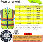 Reflective Mesh Safety Vest for Men Women with 5 Pockets and Zipper Front High Visibility Mesh Vest Hi Vis Construction Work Vest,Meets ANSI/ISEA Standards(EK175-Yellow-2XL-1)