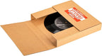 50 Pack 7" 45 RPM Vinyl Record Mailers, 7.5"L x 7.5"W x 1.1"H Kraft Corrugated Album Shipping Boxes for Small Business Packaging Mailing Moving Storage, with Fragile Stickers