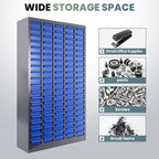 100 Drawers Nut and Bolt Organizer, 26x9x46 Stainless Steel Parts Cabinet with Shelfs & Labels Bolt Organizer for Workshop Tool & Hardware Storage and Organization (100 Drawers)