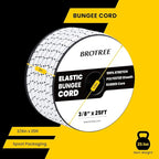 Bungee Cord Elastic Shock Cord 3/8" x 25' Bungee Rope for DIY, Tie Downs, Kayak and Outdoor - White&Black
