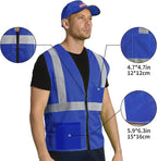 AYKRM 2 Pockets Reflective Safety Vest High Visibility Class II Mesh Vest for Women & Men Meets ANSI Standards