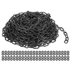 PATIKIL Plastic Chain Links, 100 Foot Safety Barrier Chain Black for Crowd Control, Queue Line, Parking, Fence, Gate, Concert, Construction Site and Decoration