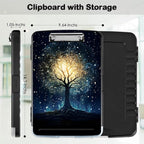 Clipboard with Storage,Office Supplies Nursing Clipboards Folder with Pen Holder Plastic Storage ClipBoard Foldable for Teacher Nurse,Galaxy Tree