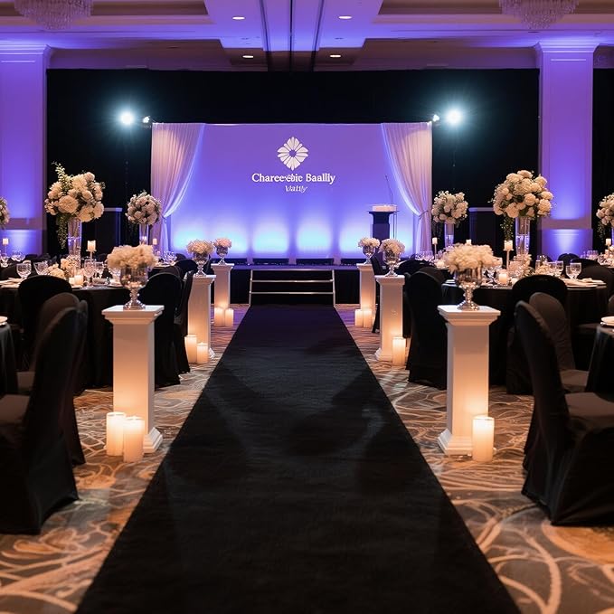 450 GSM Extra Thick Waterproof Black Carpet Runner for Events Decorations, 3X20 Ft Not Slip Black Runner Aisle Runway Rug for Wedding, Party, Banquet, Activity Entrance and Special Events Decorations