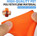 Automotive Wire Loom Tubing, Split Braided Cord Protectors from Pets No Chew, Flexible Cable Sleeve Cable Management for TV/Computer/Electric Wires (Orange, 1/2"-10ft)