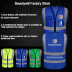 BeautyWill 10/20 Pack Custom Logo Safety Vest,Bulk High Visibility Class 2 Reflective Work Vests