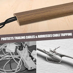 Floor Cord Cover Cable Cavity Self Adhesive Cord Hider Floor Floor Cable Management Power Cord Protector Floor Electric Cord Covers for Offices, Gym, Exhibitions (Misty Brown Wood, 2.36" x 3.3')