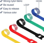 120PCS 6 Inch Cable Ties Reusable Multi-Purpose Wire Ties Cord Organizer Adjustable Cable Management 5 Colors
