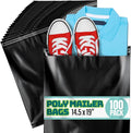 Poly Mailers 14.5x19 Inch 100 Pack - Waterproof Black Shipping Bags for Clothing & Packages, Strong Adhesive Sealing Mailing Envelopes for Small Business
