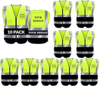 BeautyWill Custom Safety Vest Logo Class 2 High Visibility Reflevtive Vest Outdoor Protective Workwear