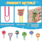 30 PCS Pharse Paper Clips Metal Paperclip Large Size Paper Clip Cute Bookmark Colorful Office Supplies Bookmark Clamp Desk Accessories Stationery for School Gifts for Christian