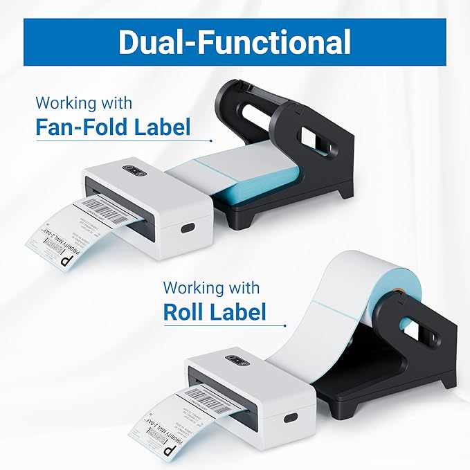 Jiose 4x6 Label Holder - Thermal Label Holder for Rolls and Fan-Fold Labels - Work with Desktop Label Printer (Black)