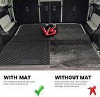 LASFIT Trunk Mat & Backrest Mats for Rivian R1S 2026 2025 2024 2023 2022, All Weather TPE Custom Fit Cargo Liner for R1S Cargo Mat, Black, Easy to Clean