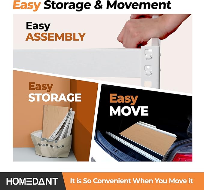 HOMEDANT 5 Tier Storage Shelves Adjustable Laminated Boltless Garage Metal Shelving Unit Heavy Duty Utility Rack Shelf Warehouse Pantry Closet Kitchen (10, (M) 35.9" W, White)