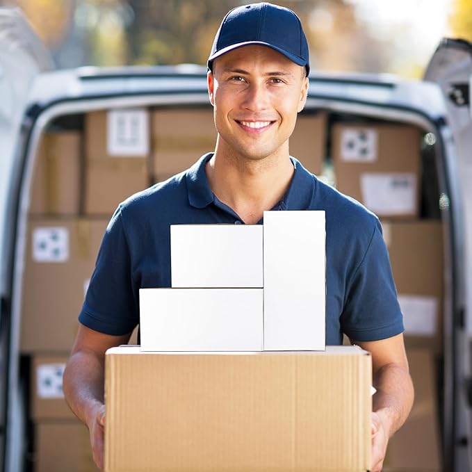 Eupako 30 Pack Small Shipping Boxes Assorted Sizes, White Corrugated Box Mailers, Cardboard Boxes for Packaging Small Business, Mailing, 6x4x4 & 8x6x4 & 9x6x4 10 PCS Each Small Boxes