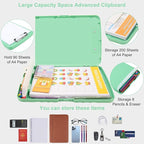 SFLHHDM Clip Boards 8.5x11 with Storage, Low Profile Clip Plastic Clipboards, Nursing Clipboard Folder with Pen Holder, Heavy Duty Clipboard with Storage, Nurse Binder Case for Classroom