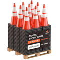 GECCO ™ (162 Cones per Pallet) 28 Inch 7 Lb Heavy Duty Orange Traffic Cones in Bulk | Durable Safety Cones, Orange Cones, Parking Cones, Construction Cones | PVC Plastic & Black Base - [PRO Series]