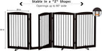 Freestanding Dog Gates with Door Walk Through, 80 inch Wide Gates Indoor, Dog Fences Indoor, Support Feet Included, 4 Panels, 32" Tall, Dark Brown