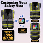 Custom Safety Vest High Visibility Customize Class 2 for Men Personalized Two Tone Logo Work Vests for Construction