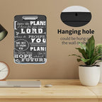 Clipboard with Storage High Capacity Plastic Nursing Clipboards with Pen Holder File Folder Storage Box Clipboard with Heavy Duty Clips for Teacher,Doctor,Offices-Jeremiah 29-11 Bible Verse