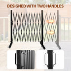 TECSPACE Aluminum Expandable Garden Fence, Portable Barricade Gate with Casters, Expansion Size 126×15.2×40.6 inches, Adjustable Retractable Fence Mobile Barricade Safety Barrier