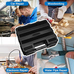 Double Side Tool Box Organizer, Hardware Storage Box, Portable Small Parts Organizer with Removable Plastic Dividers for Screws, Nuts, Nails, Bolts (Black)