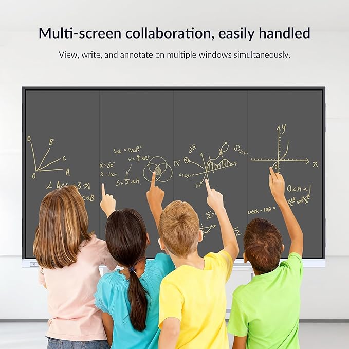 Smart Board, 55" Interactive Whiteboard with Google EDLA, Built-in Digital Whiteboard, Wireless Casting, Split-Screen & Unlimited Canvas for Business and Education (Wall Mount Included)