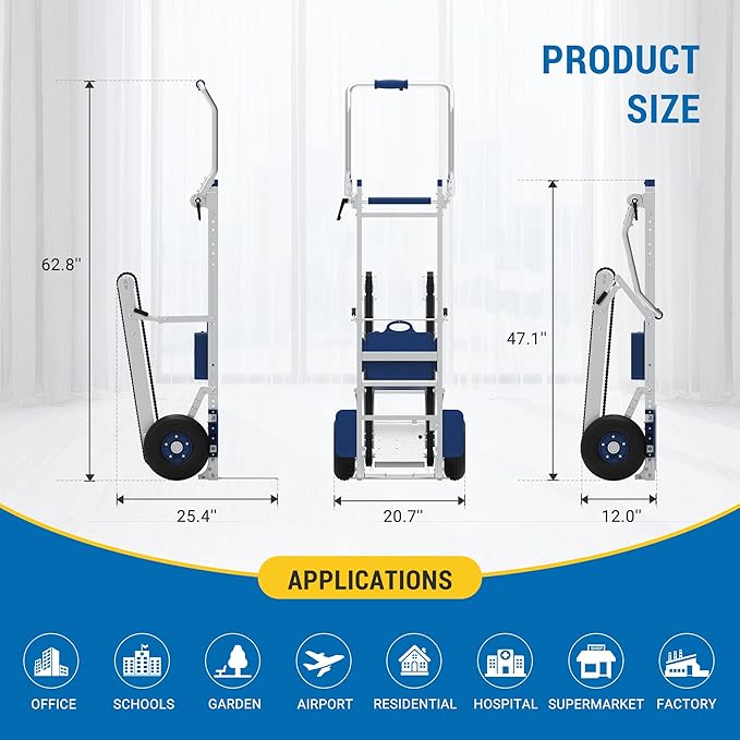 Electric Track Stair Climbing Hand Truck with Brakes 331 lbs Capacity (XSTO CT150PB)