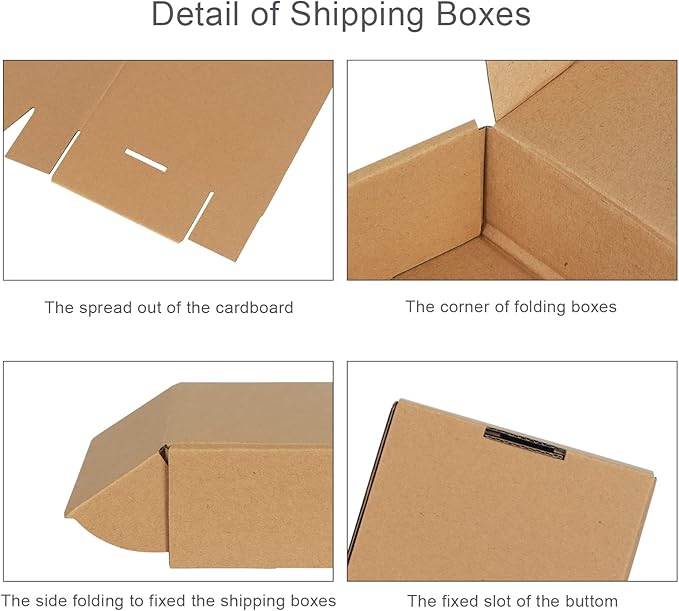 Trwcrt Shipping Boxes 7x5x2 Set of 20, Corrugated Cardboard Box for Packing Small Business, Brown