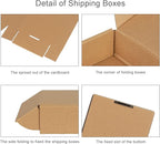Trwcrt Shipping Boxes 7x5x2 Set of 20, Corrugated Cardboard Box for Packing Small Business, Brown
