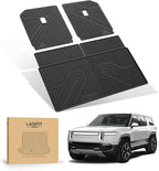 LASFIT Trunk Mat & Backrest Mats for Rivian R1S 2026 2025 2024 2023 2022, All Weather TPE Custom Fit Cargo Liner for R1S Cargo Mat, Black, Easy to Clean