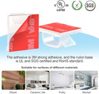 60 PCS XHF 5/8” Adhesive Cable Wire Clips Clear, Outdoor Christmas Light Clips, Cable Staples Cable Management Wire Organizer Cord Holder for Under Desk, Car, Wall, TV PC Ethernet Cable