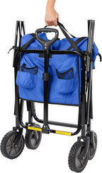Amazon Basics Collapsible Folding Heavy Duty Utility Wagon for Outdoor Sports, 265 pounds Weight Capacity, Camping, Garden, and Shopping, 27.6 x 40.9 x 20 inches, Blue