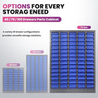 75 Drawers Nut and Bolt Organizer, 26x9x35.4 Stainless Steel Parts Cabinet with Shelfs & Labels Bolt Organizer for Workshop Tool & Hardware Storage and Organization (75 Drawers)