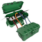 Flemoon [2 Pack] Outdoor Electrical Box Waterproof, Medium Weatherproof Electrical Box (11.5x5.2x4 inch) w/6 Cable Entry Ports, Extension Cord Cover for Power Strip, Timer, Plug, Holiday Light, Green
