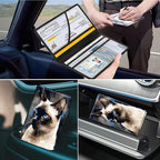 Car Registration and Insurance Holder, Leather Car Glove Box Organizer, Cool Car Accessories for ID, Driver's License Cards & Essential Document,business cards,Men&Women,Watercolor Cats