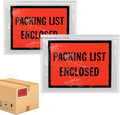 ABC Enclosed Pouches 7 x 5 Inch. 1000 Pack Clear, Red & Black 2 Mil Polyethylene Self Seal Packing List Envelopes